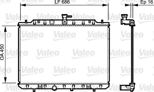 Valeo 735205 - Радиатор, охлаждане на двигателя vvparts.bg