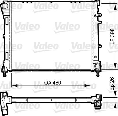 Valeo 735273 - Радиатор, охлаждане на двигателя vvparts.bg