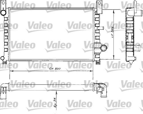 Valeo 730484 - Радиатор, охлаждане на двигателя vvparts.bg