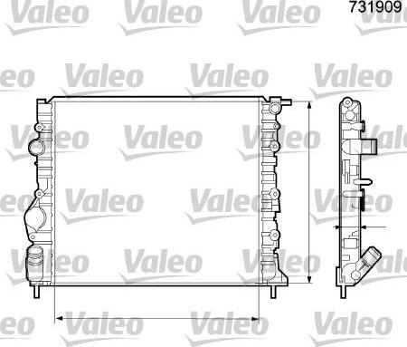 Valeo 731909 - Радиатор, охлаждане на двигателя vvparts.bg