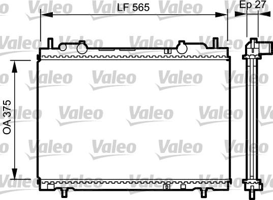 Valeo 731973 - Радиатор, охлаждане на двигателя vvparts.bg