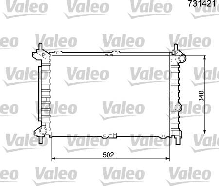 Valeo 731421 - Радиатор, охлаждане на двигателя vvparts.bg