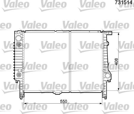 Valeo 731514 - Радиатор, охлаждане на двигателя vvparts.bg