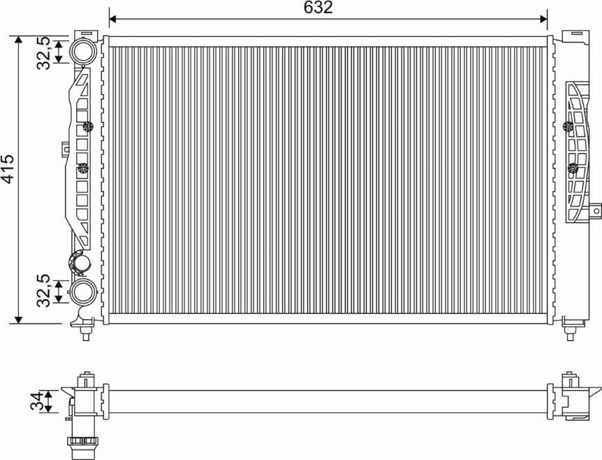 Valeo 731537 - Радиатор, охлаждане на двигателя vvparts.bg