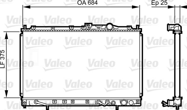 Valeo 731649 - Радиатор, охлаждане на двигателя vvparts.bg