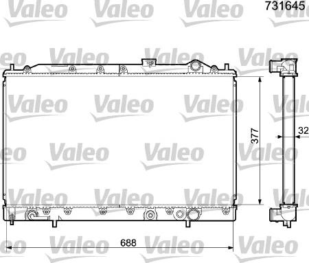 Valeo 731645 - Радиатор, охлаждане на двигателя vvparts.bg