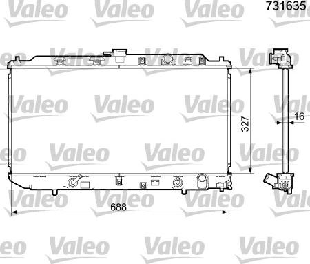 Valeo 731635 - Радиатор, охлаждане на двигателя vvparts.bg