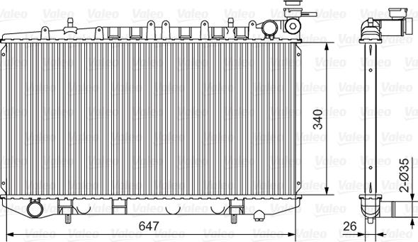 Valeo 731090 - Радиатор, охлаждане на двигателя vvparts.bg