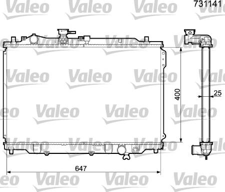 Valeo 731141 - Радиатор, охлаждане на двигателя vvparts.bg