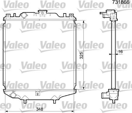 Valeo 731866 - Радиатор, охлаждане на двигателя vvparts.bg