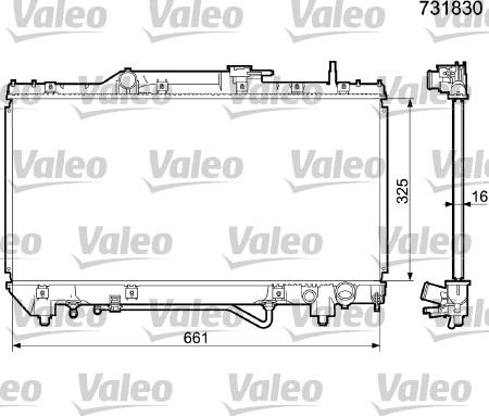 Valeo 731830 - Радиатор, охлаждане на двигателя vvparts.bg