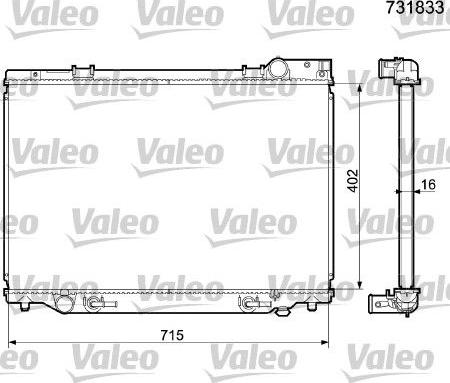 Valeo 731833 - Радиатор, охлаждане на двигателя vvparts.bg