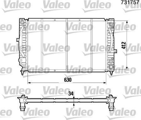 Valeo 731757 - Радиатор, охлаждане на двигателя vvparts.bg