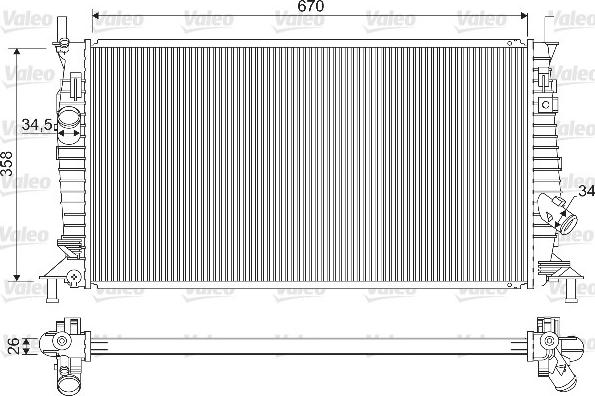Valeo 733254 - Радиатор, охлаждане на двигателя vvparts.bg