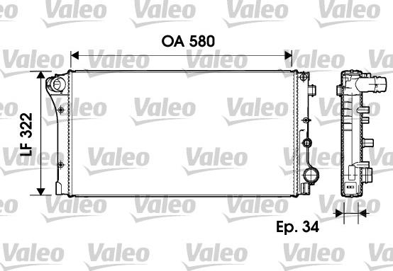 Valeo 732954 - Радиатор, охлаждане на двигателя vvparts.bg