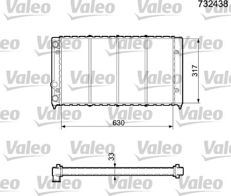 Valeo 732438 - Радиатор, охлаждане на двигателя vvparts.bg