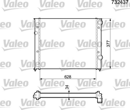 Valeo 732437 - Радиатор, охлаждане на двигателя vvparts.bg