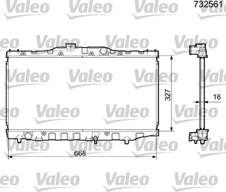Valeo 732561 - Радиатор, охлаждане на двигателя vvparts.bg