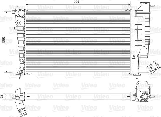 Valeo 732520 - Радиатор, охлаждане на двигателя vvparts.bg