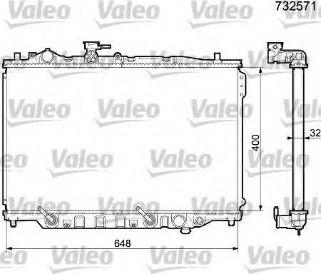 Valeo 732571 - Радиатор, охлаждане на двигателя vvparts.bg