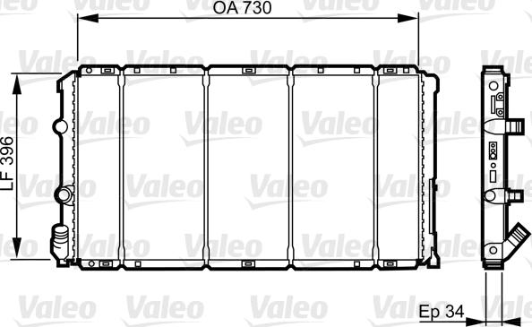 Valeo 732050 - Радиатор, охлаждане на двигателя vvparts.bg