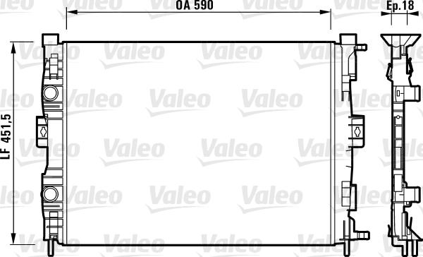 Valeo 732873 - Радиатор, охлаждане на двигателя vvparts.bg