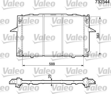 Valeo 732344 - Радиатор, охлаждане на двигателя vvparts.bg