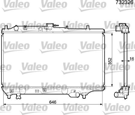 Valeo 732326 - Радиатор, охлаждане на двигателя vvparts.bg