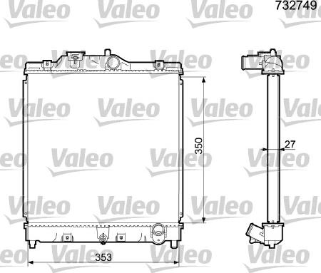 Valeo 732749 - Радиатор, охлаждане на двигателя vvparts.bg