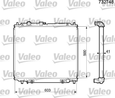 Valeo 732748 - Радиатор, охлаждане на двигателя vvparts.bg