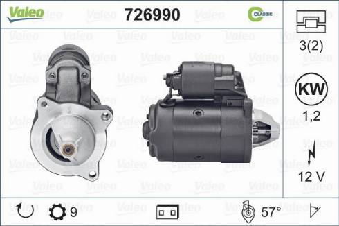 Valeo 726990 - Стартер vvparts.bg