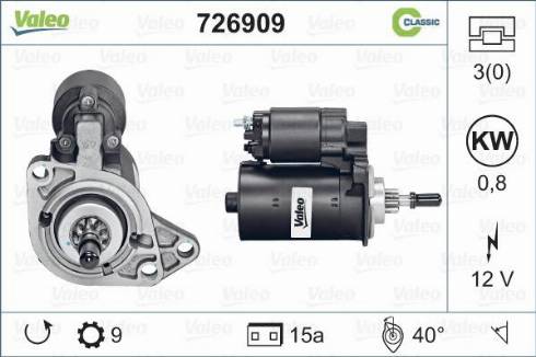 Valeo 726909 - Стартер vvparts.bg