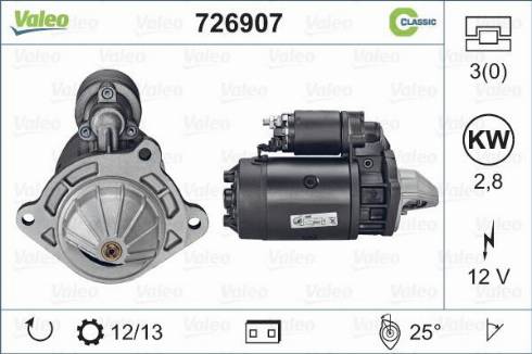 Valeo 726907 - Стартер vvparts.bg