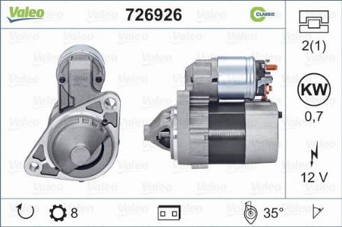 Valeo 726926 - Стартер vvparts.bg