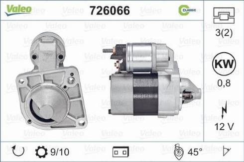 Valeo 726066 - Стартер vvparts.bg