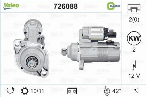 Valeo 726088 - Стартер vvparts.bg