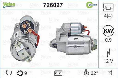 Valeo 726027 - Стартер vvparts.bg