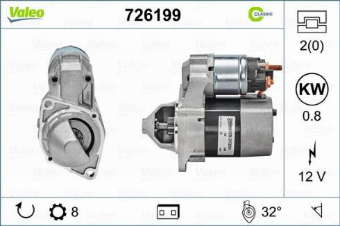 Valeo 726199 - Стартер vvparts.bg