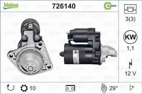 Valeo 726140 - Стартер vvparts.bg