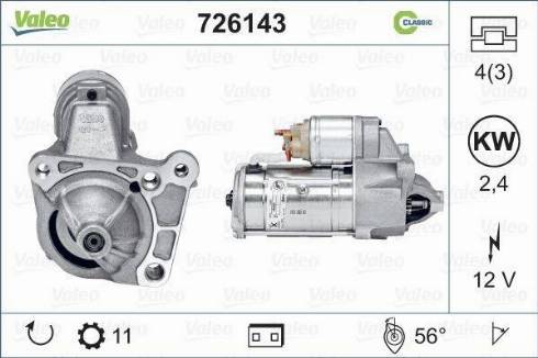 Valeo 726143 - Стартер vvparts.bg