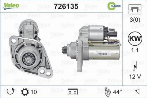 Valeo 726135 - Стартер vvparts.bg