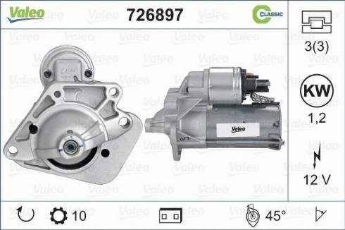 Valeo 726897 - Стартер vvparts.bg