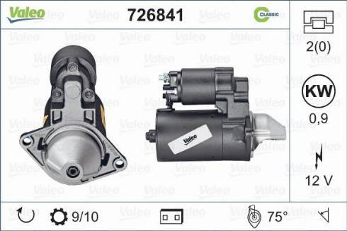 Valeo 726841 - Стартер vvparts.bg