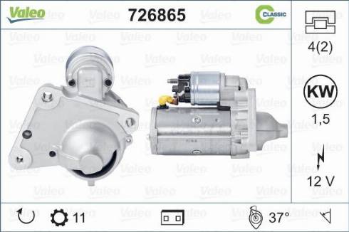 Valeo 726865 - Стартер vvparts.bg