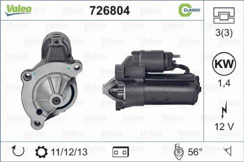 Valeo 726804 - Стартер vvparts.bg