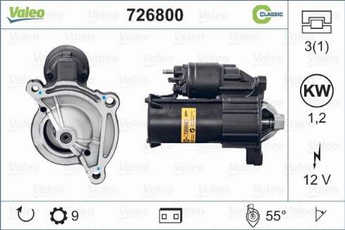 Valeo 726800 - Стартер vvparts.bg