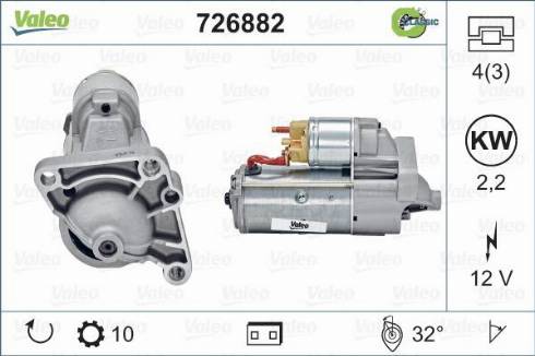 Valeo 726882 - Стартер vvparts.bg