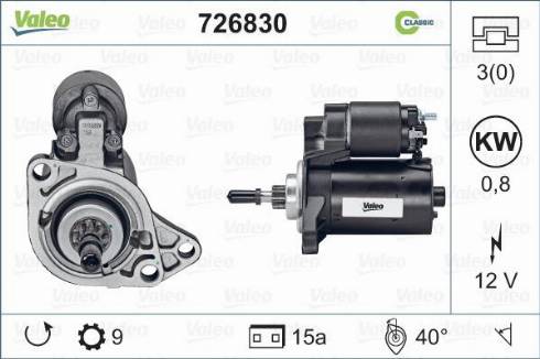 Valeo 726830 - Стартер vvparts.bg