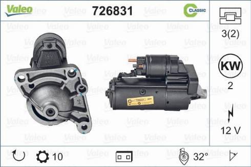 Valeo 726831 - Стартер vvparts.bg