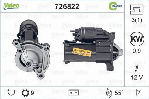 Valeo 726822 - Стартер vvparts.bg